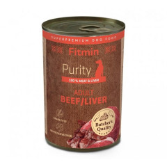 Fitmin dog Purity tin beef with liver 400 г/ холістик консерва для собак з лівером