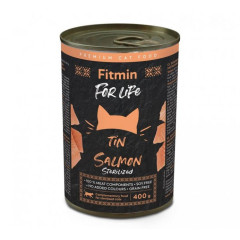 Fitmin cat For Life tin sterilized salmon 400 г/повнораціонний консервований корм для стерилізованих котів лосось