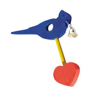 Пташка на жердинку з дзвоником