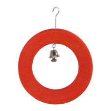 Кільце для папуг з дзвоником, дерево (10 см)