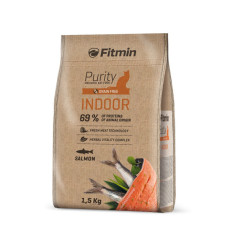 Fitmin cat Purity Indoor/ комплексний корм для дорослих котів, що живуть преважно у приміщенні (лосось), 1,5 кг